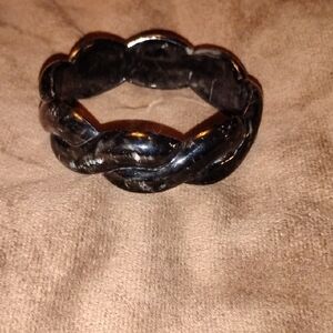 Twisted Black Bangle Bracelet